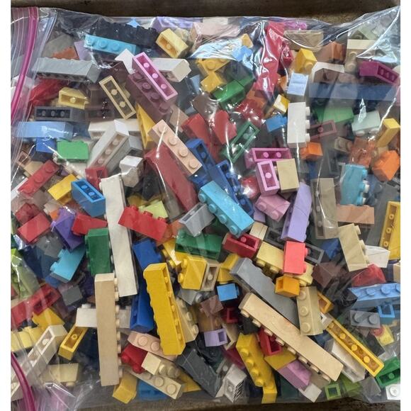 2 POUNDS Assorted 1x-wide Long Lego Bricks Lot: 1x-wide pieces only - Picture 2 of 4